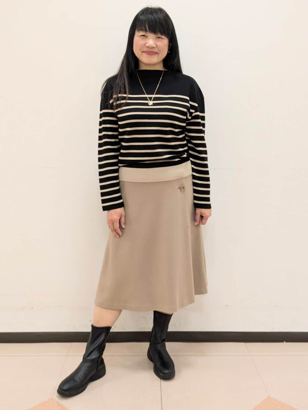 ともさんの「UNTITLED｜【洗える】モックネックミラノリブニット」を使ったコーディネート