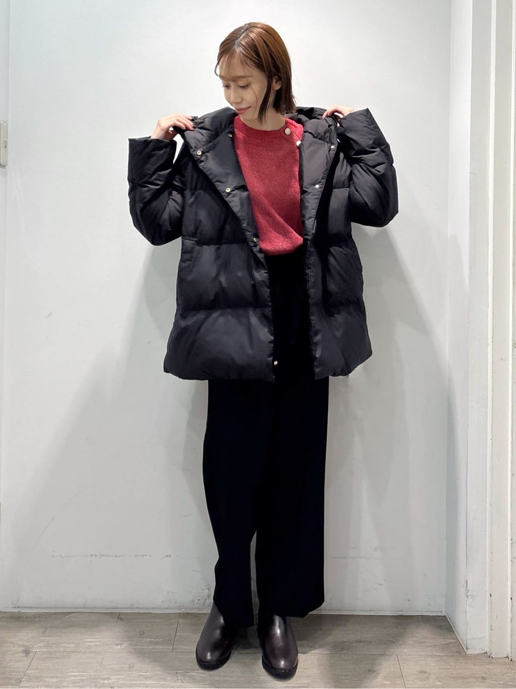 ぶまりんさんの「OPAQUE.CLIP｜ボタンデザインラメニット【洗濯機OK】」を使ったコーディネート