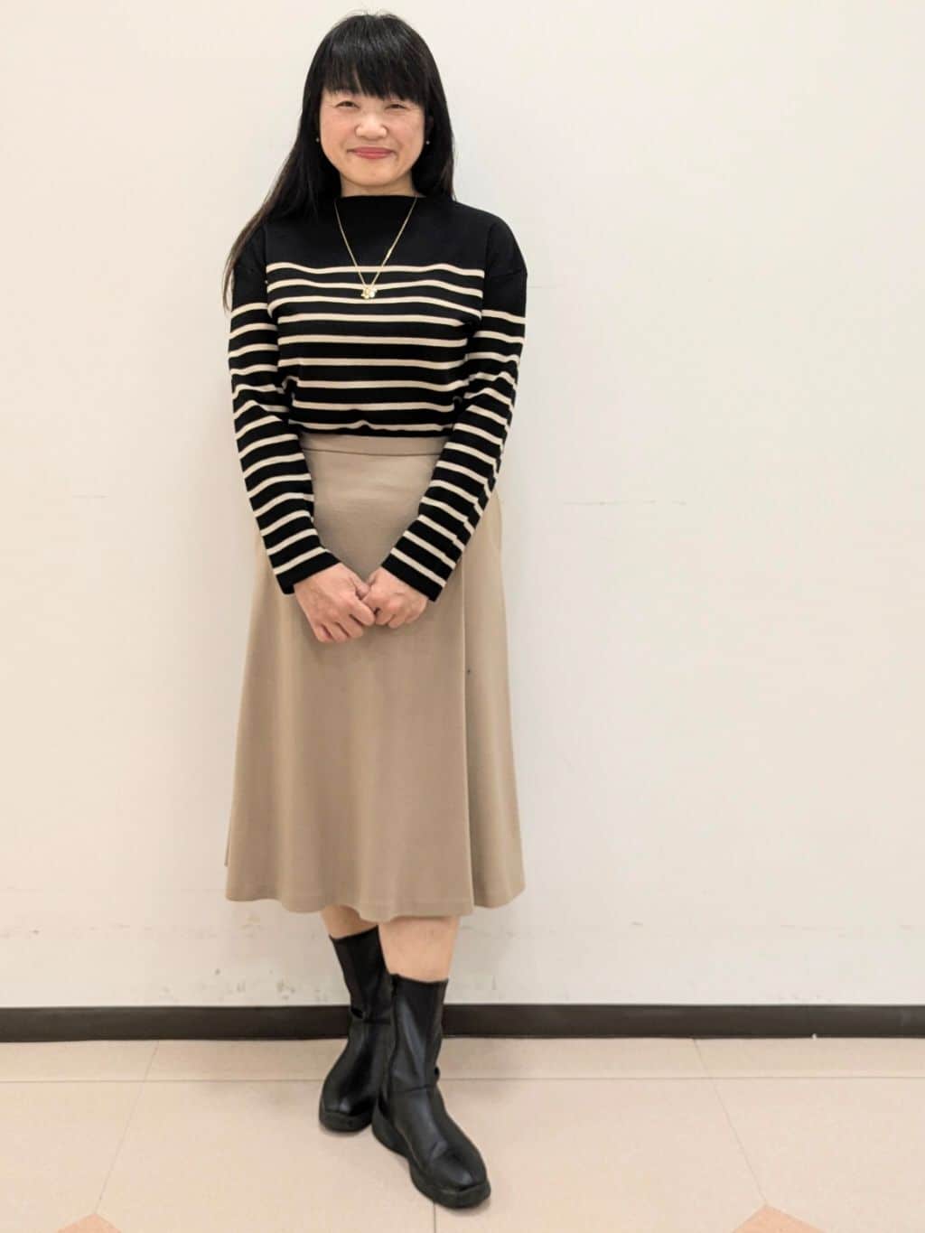 ともさんの「UNTITLED｜【洗える】モックネックミラノリブニット」を使ったコーディネート