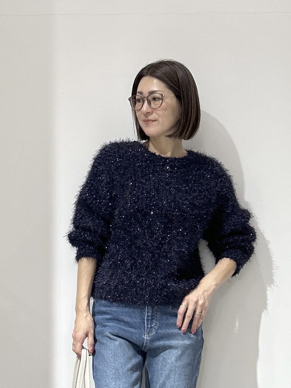 NAKAさんの「OPAQUE.CLIP｜シャギーラメニット【洗濯機OK】」を使ったコーディネート