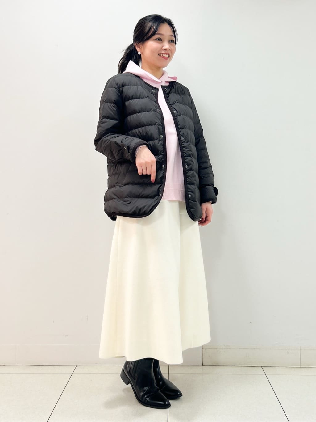 Kaiさんの「Dessin｜【撥水・2WAY】ミュラーダウンコートミドル丈」を使ったコーディネート