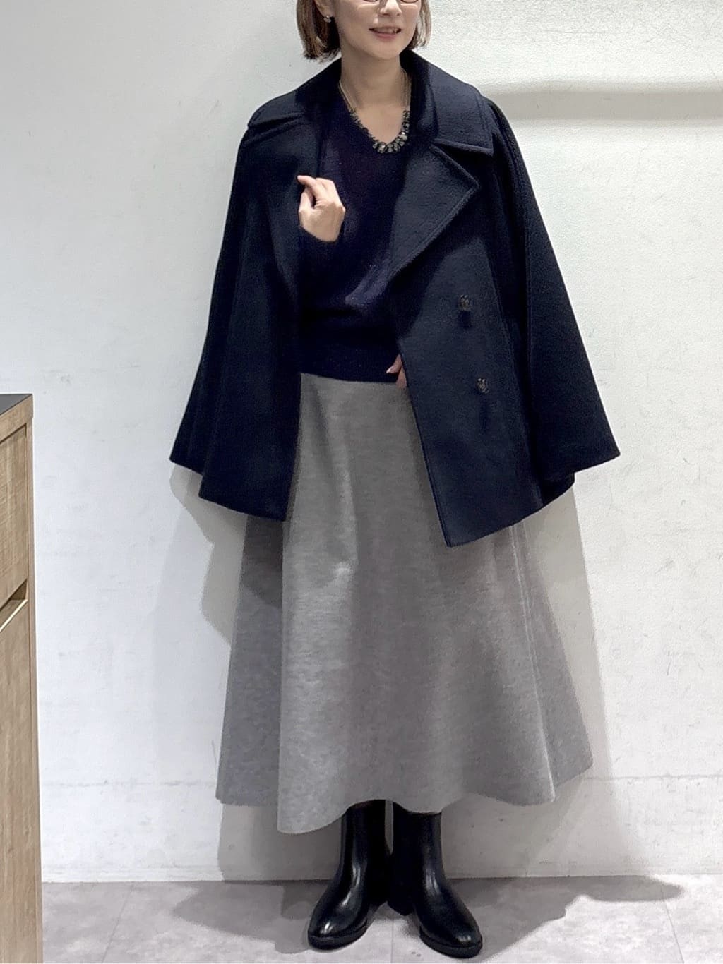 たけねぇさんの「OPAQUE.CLIP｜カシミヤブレンドウールミドルピーコート」を使ったコーディネート
