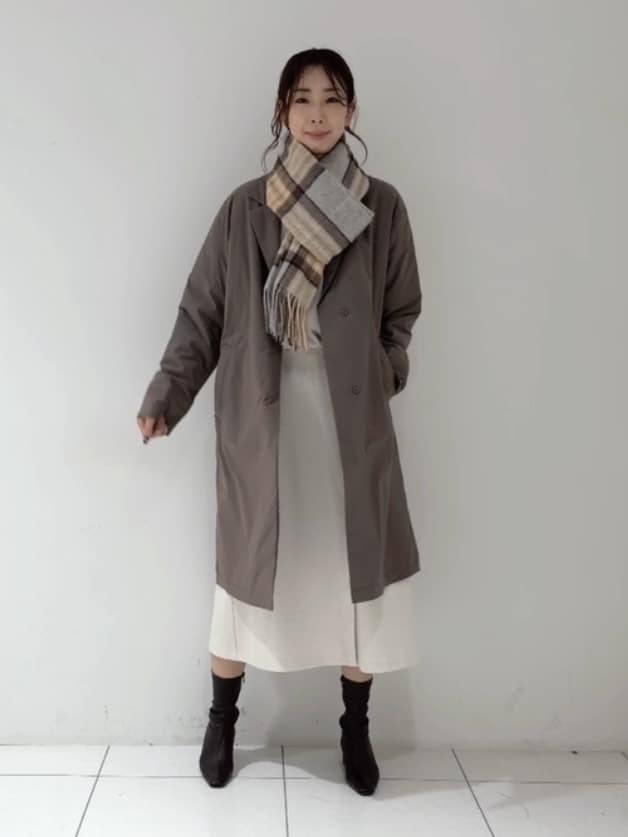 shioriさんの「INDIVI｜【SETUP可能／洗える／UVケア】ライトジャージ ボトルネックトップス」を使ったコーディネート