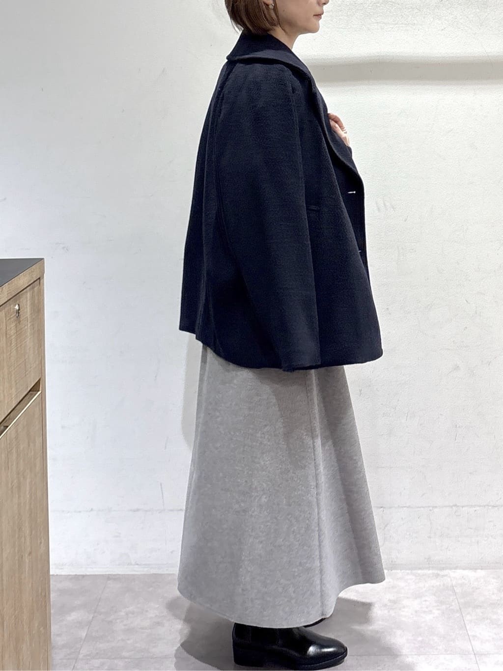 たけねぇさんの「OPAQUE.CLIP｜カシミヤブレンドウールミドルピーコート」を使ったコーディネート