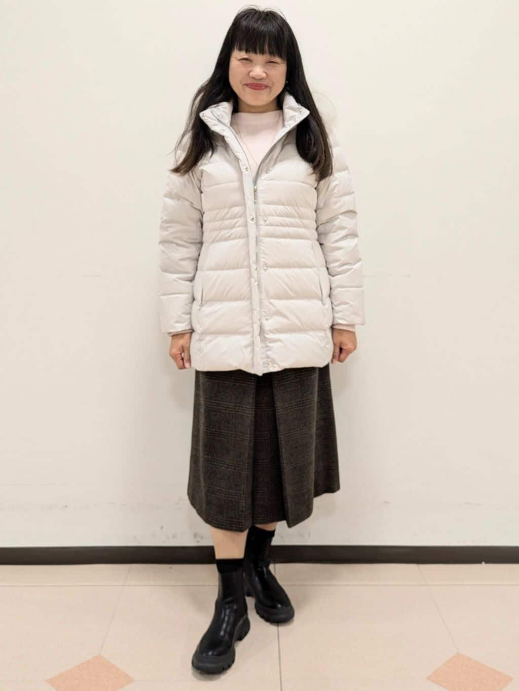 ともさんの「UNTITLED｜【重ね着もおすすめ/洗える】ウールカシミヤ クルーネックニット」を使ったコーディネート