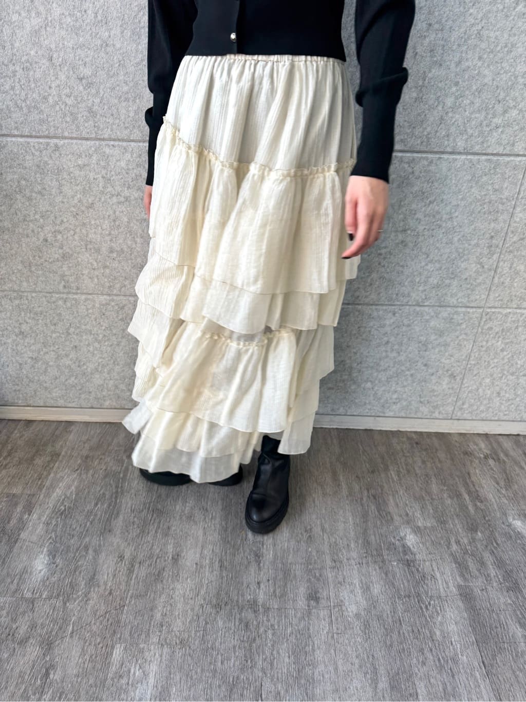 uchi__yamaさんの「CODE A｜sleek collar knit」を使ったコーディネート