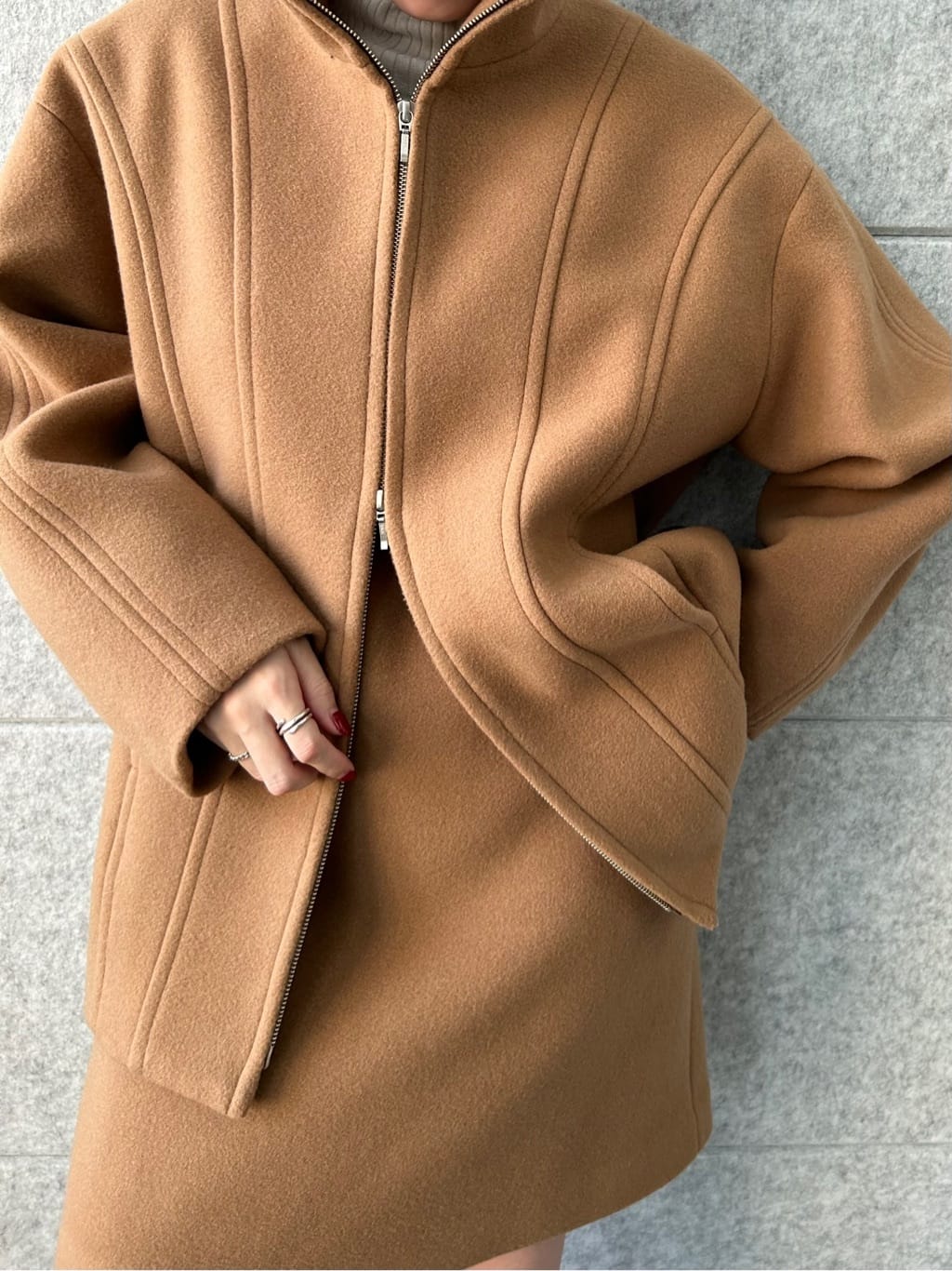 honoka Aさんの「CODE A｜wool volume short coat」を使ったコーディネート