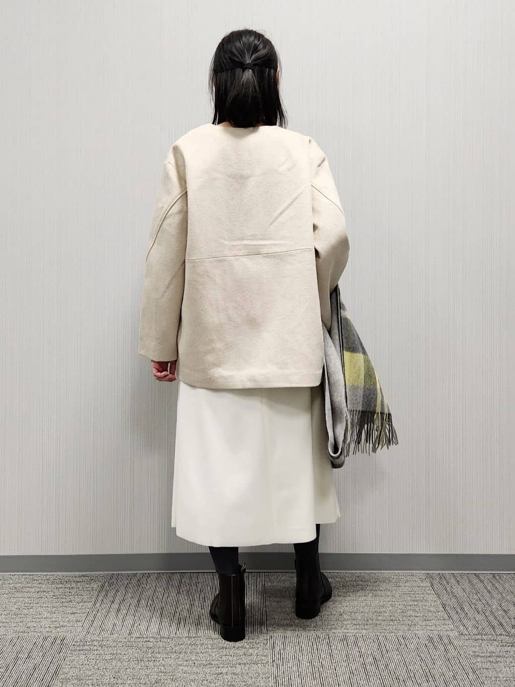 naraさんの「Dessin｜ウール混クルーネックコート」を使ったコーディネート