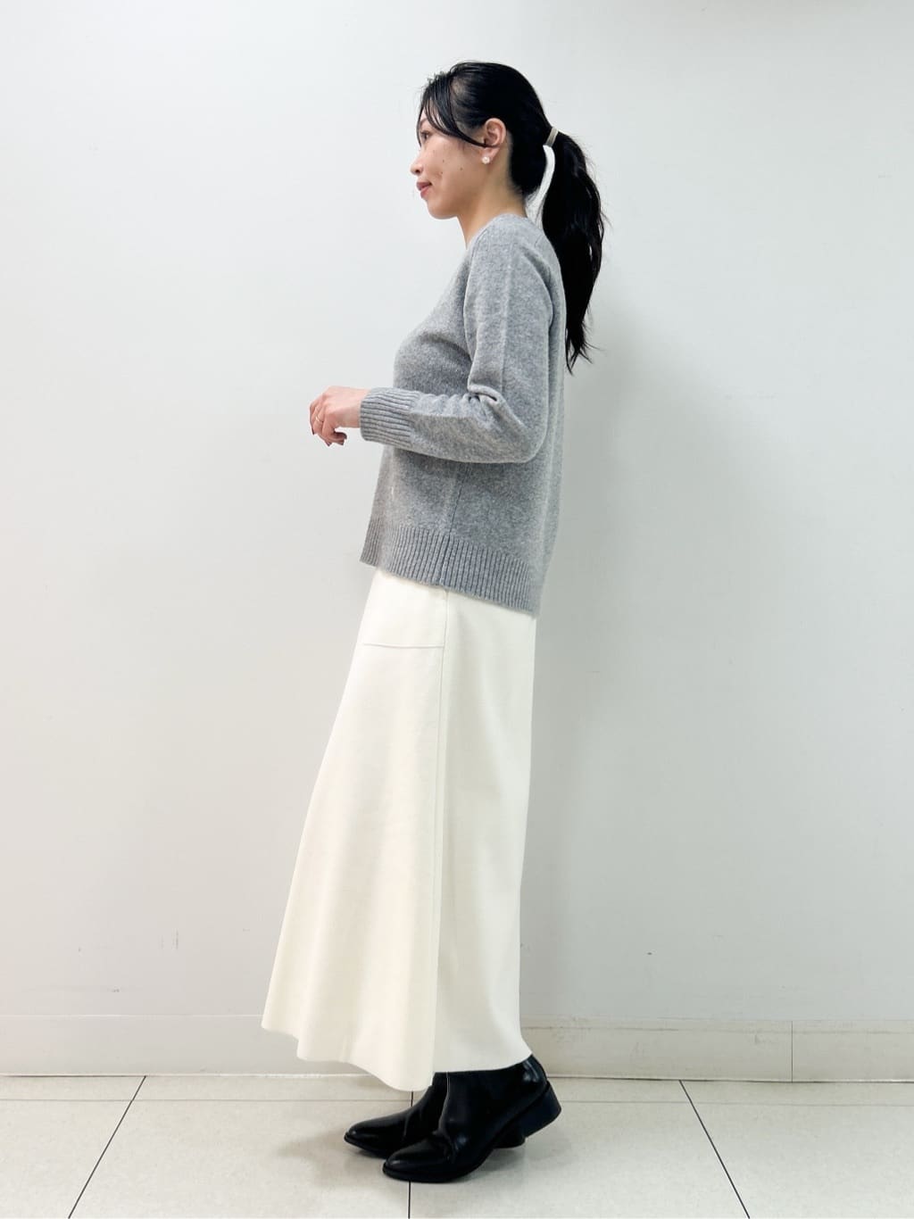 Kaiさんの「Dessin｜ウール混クルーネックコート」を使ったコーディネート