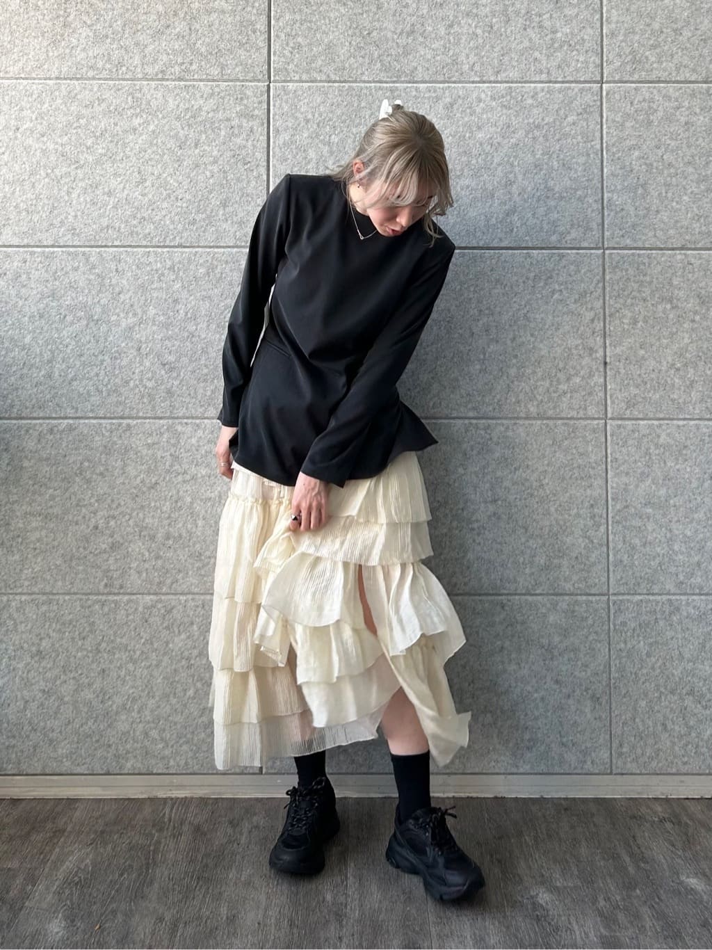 honoka Aさんの「CODE A｜power shollder mini dress」を使ったコーディネート