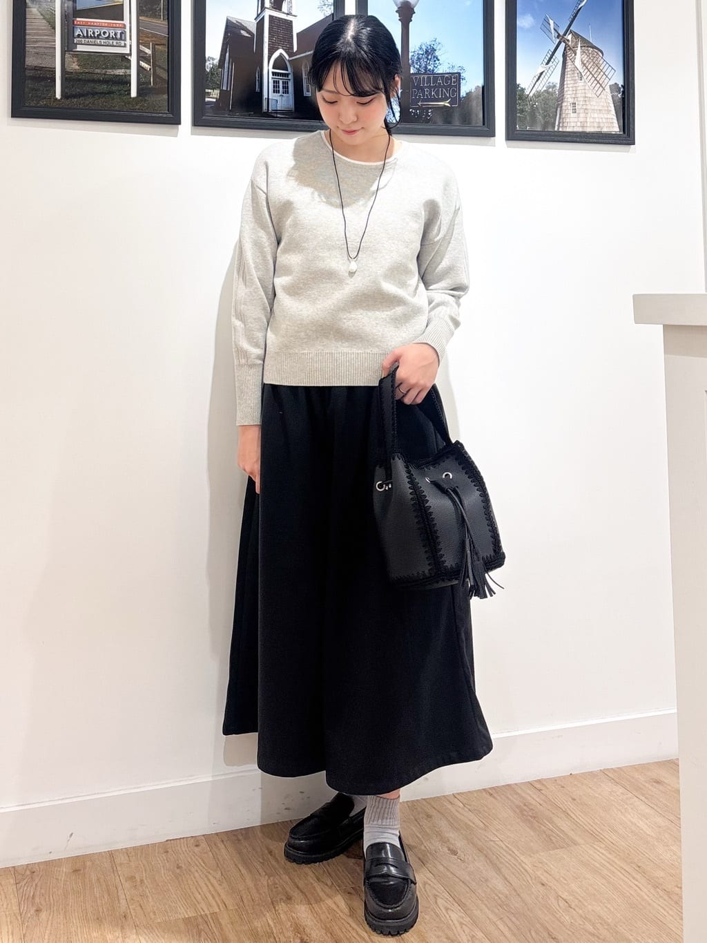 Ririkaさんの「Dessin｜【洗える】カシミヤブレンドスウェットライクニット」を使ったコーディネート