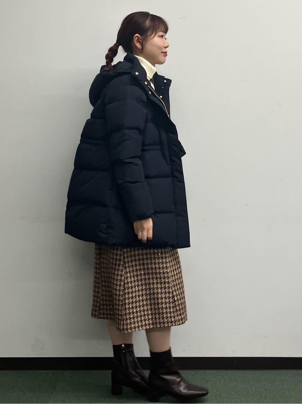 MAYUKIさんの「index｜KAWADAダウンドロストミドルコート【撥水／洗濯機OK／2WAY／静電気防止裏地】《XS～3L》」を使ったコーディネート