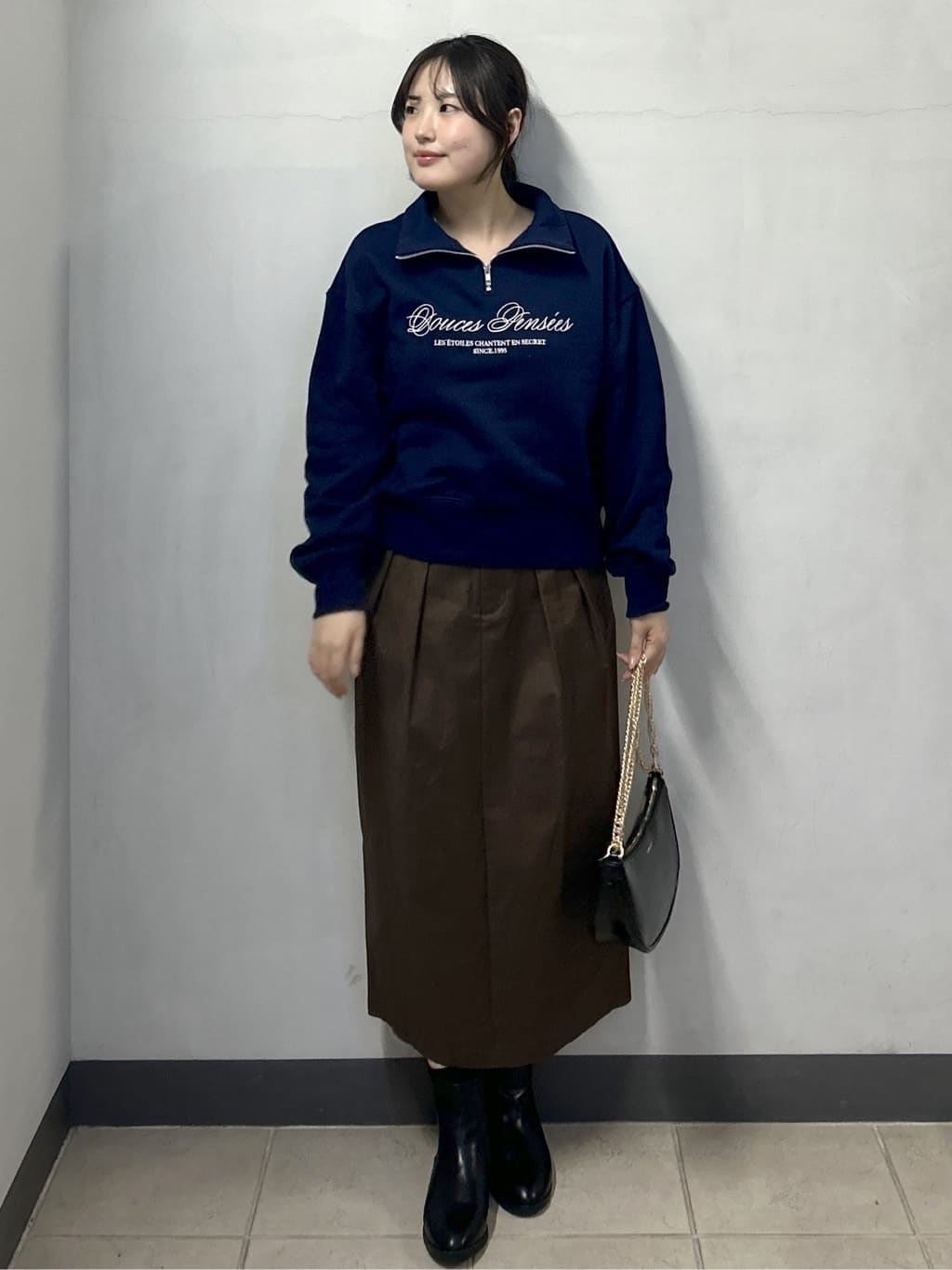 sayaさんの「OPAQUE.CLIP｜ハーフZIPロゴ刺繍裏毛【洗濯機OK】」を使ったコーディネート