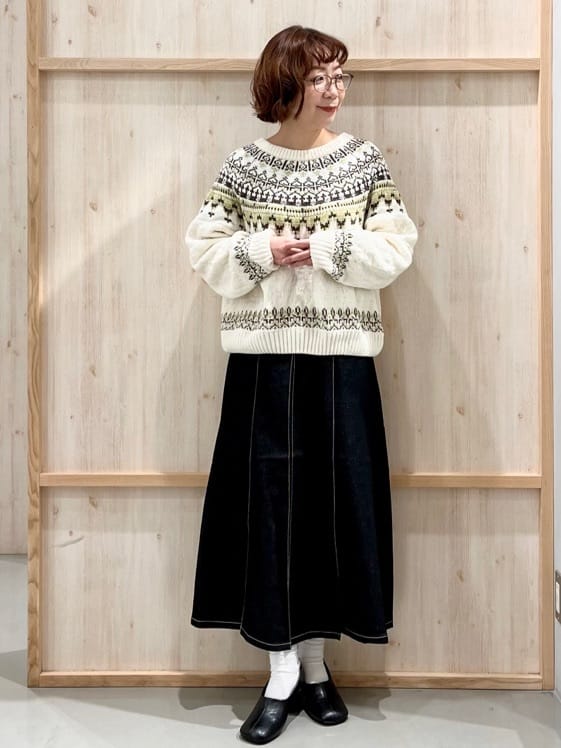 nakoさんの「THE SHOP TK｜【すっきり見えシルエット】上品ふわもこ中綿ブルゾン」を使ったコーディネート