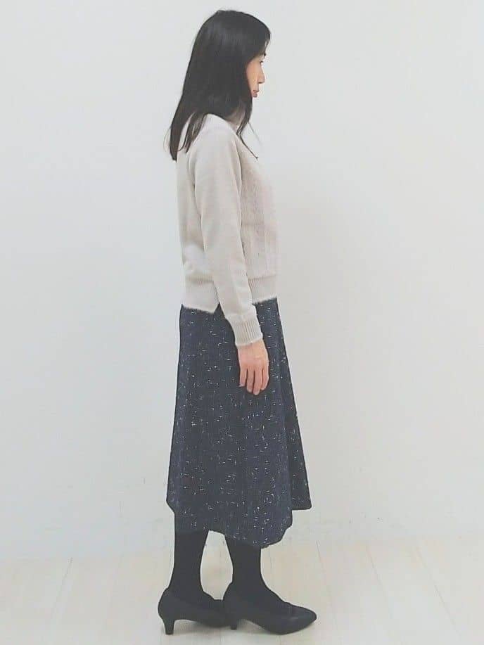 SANAさんの「Reflect｜【SS-4Lサイズ／選べる6色】テーラードカラーロングウール混コート」を使ったコーディネート