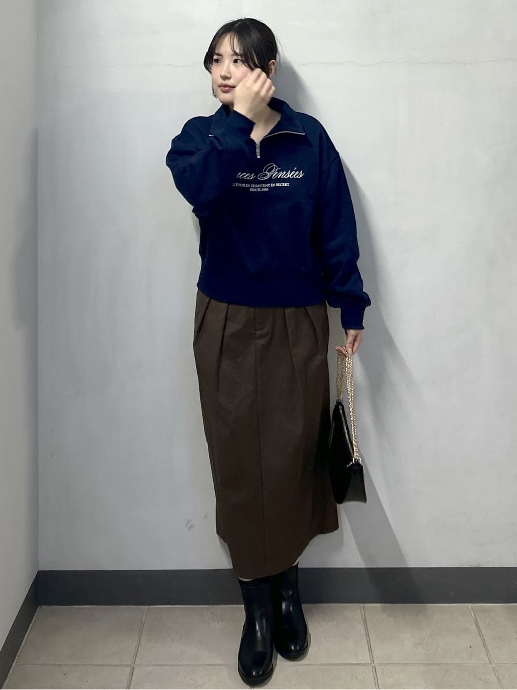 sayaさんの「OPAQUE.CLIP｜ハーフZIPロゴ刺繍裏毛【洗濯機OK】」を使ったコーディネート
