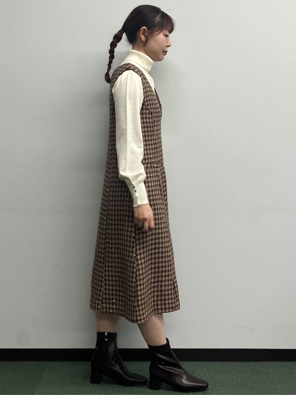 MAYUKIさんの「index｜ラメスパンコール千鳥柄ジャンスカ【洗濯機OK／イージーアイロン】」を使ったコーディネート