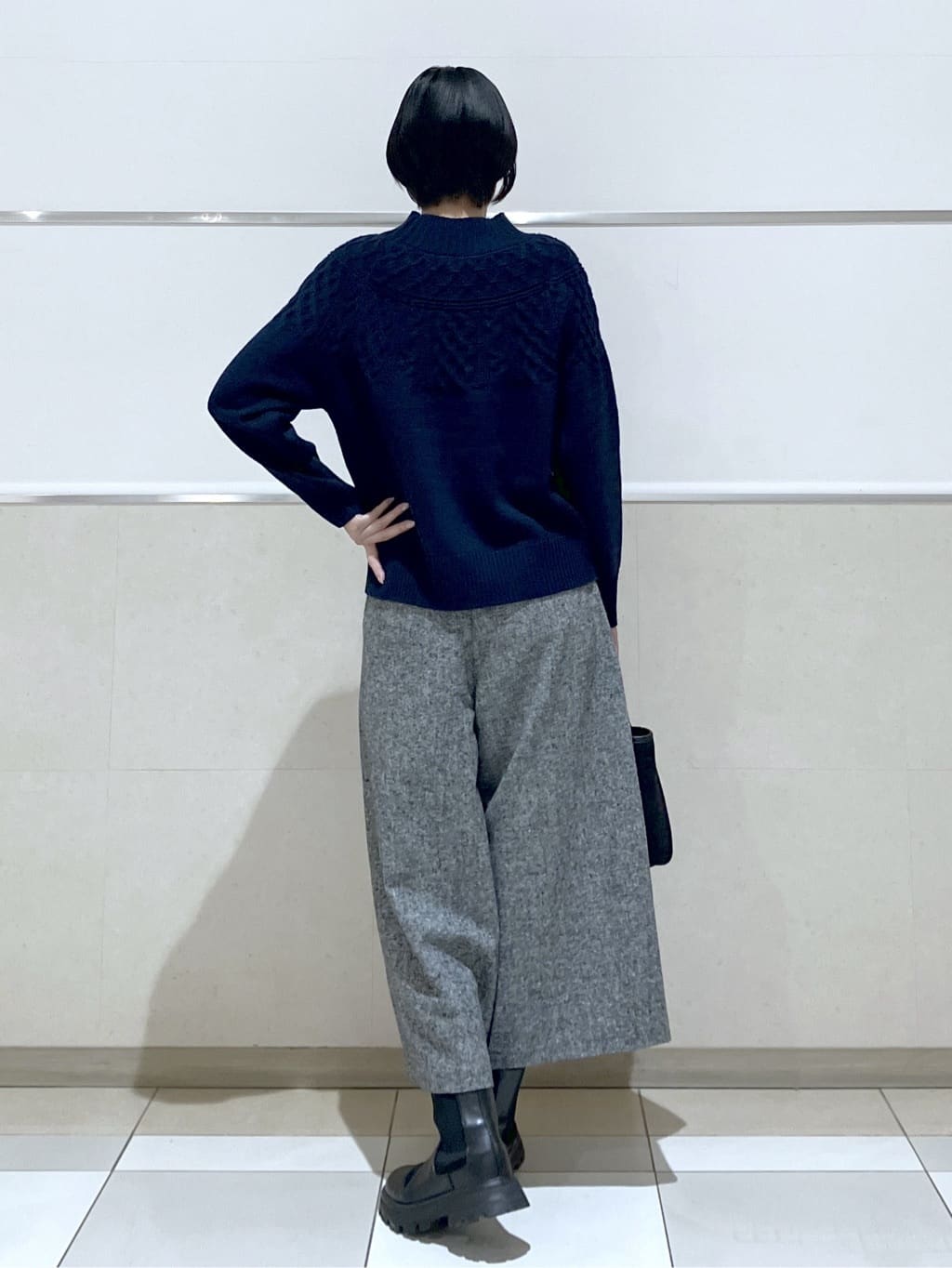 eriko さんの「Dessin｜ウール混クルーネックコート」を使ったコーディネート