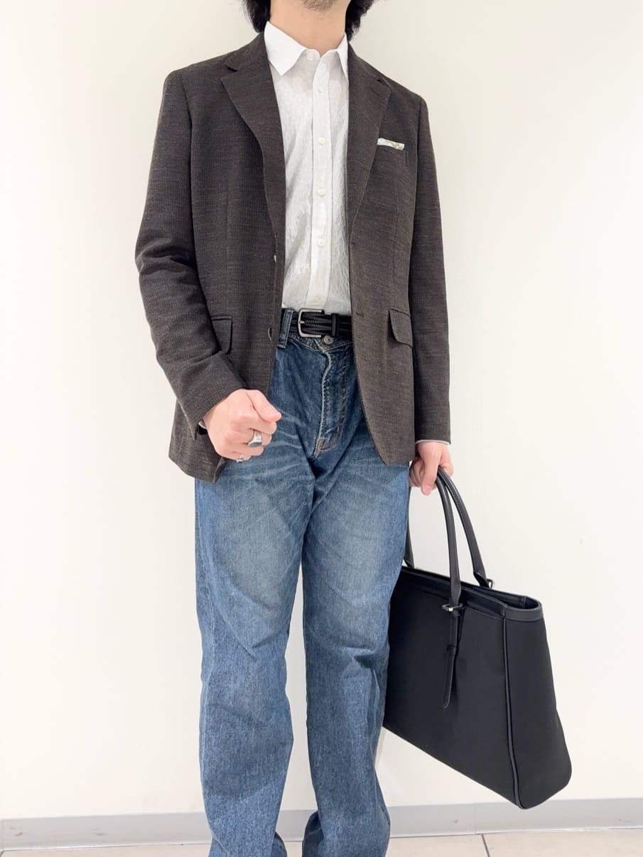 及川さんの「TAKEO KIKUCHI｜【Sサイズ～】ラッセルメッシュ ジャケット」を使ったコーディネート