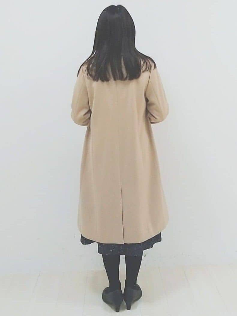 SANAさんの「Reflect｜【SS-4Lサイズ／選べる6色】テーラードカラーロングウール混コート」を使ったコーディネート