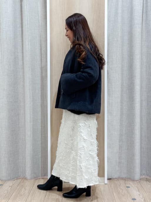 sachiさんの「grove｜【ウール混】軽やかに羽織れるショートコート」を使ったコーディネート