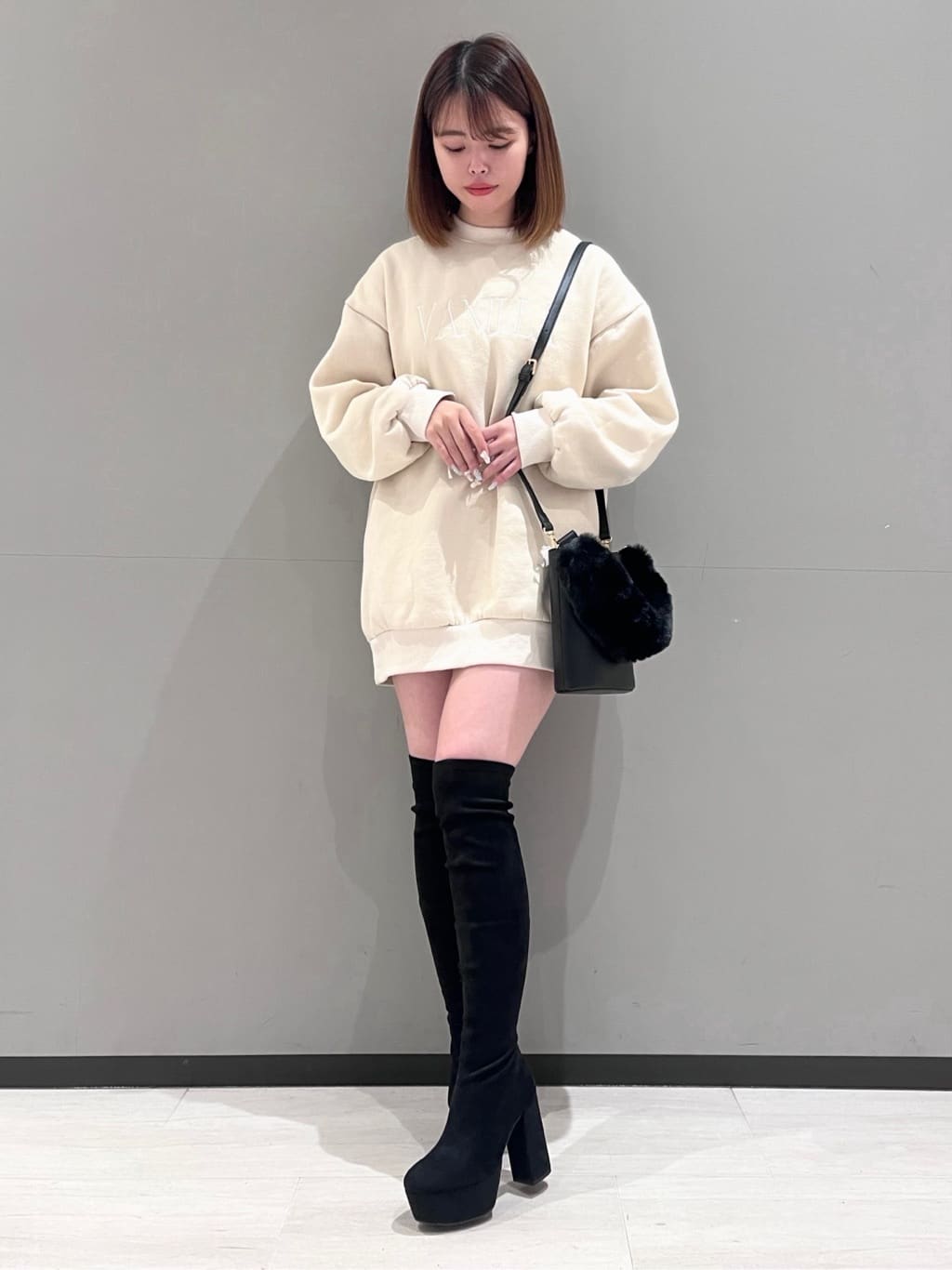 RISAさんの「ESPERANZA｜厚底ラク盛りニーハイブーツ」を使ったコーディネート