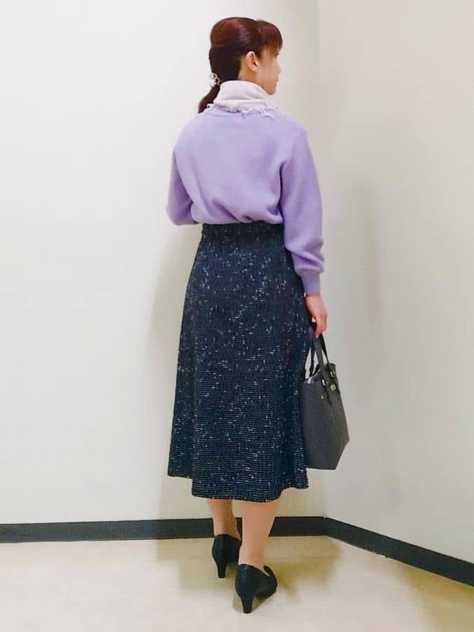 花さんの「Reflect｜【ほんのりラメ感◎】ケーブル柄ニット」を使ったコーディネート