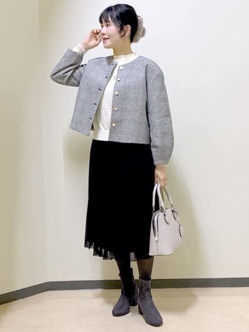  beni_gingerさんの「Reflect｜【秋映え／重ね着風スタイルに◎】フリルプリーツスリーブニット」を使ったコーディネート