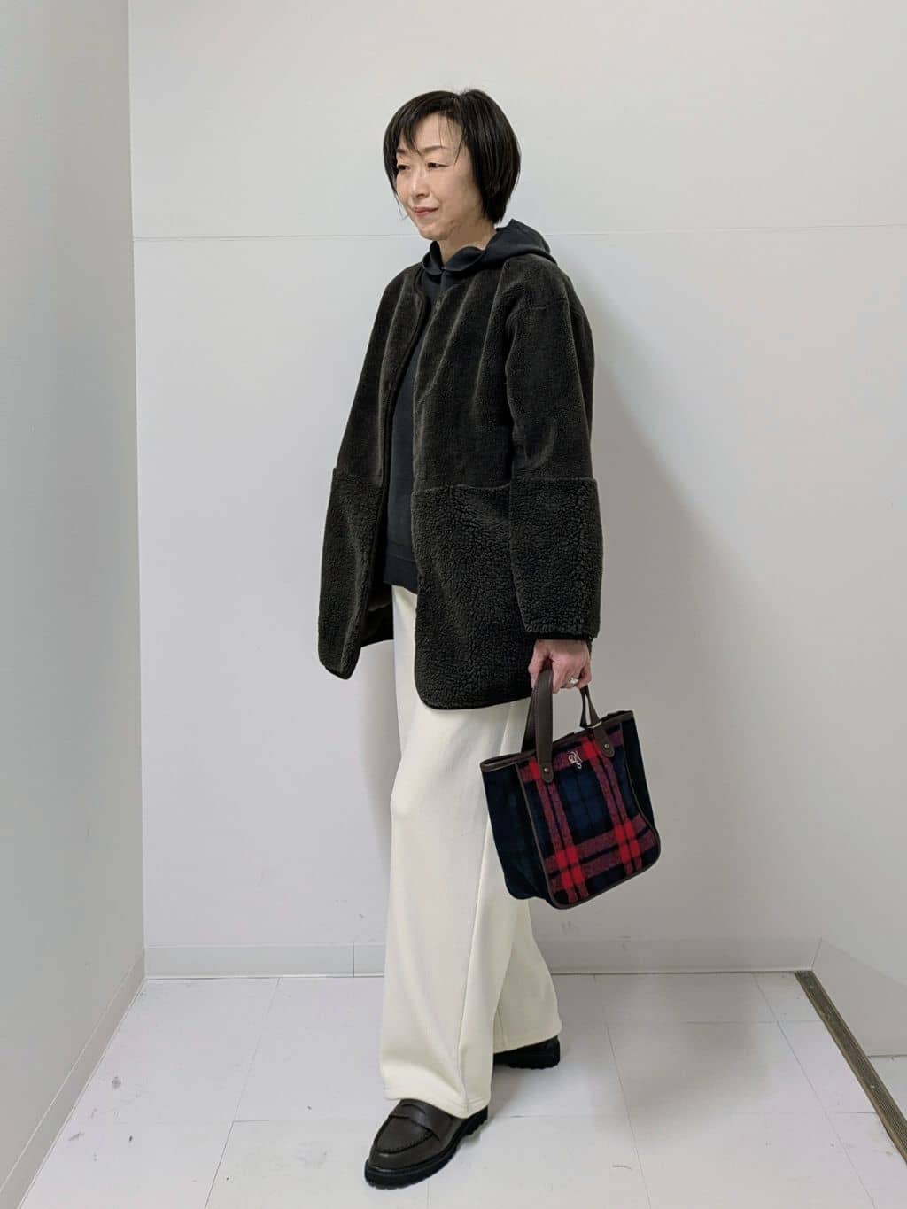 Asaさんの「Dessin｜【2WAY】フェイクムートンコート」を使ったコーディネート