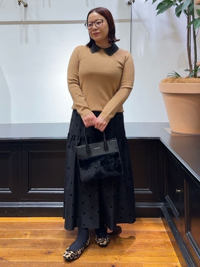 Asamiさんの「DRESSTERIOR｜フェイクファーコンビリサイクルレザートートバッグ」を使ったコーディネート