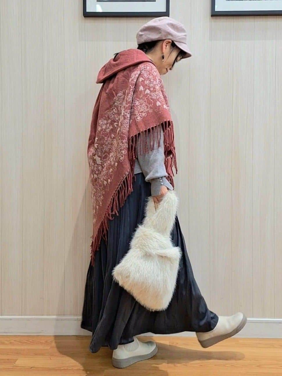 Saoさんの「SHOO･LA･RUE｜【撥水/低反発クッション】すっぽりラクラク はきぐちニットブーツ」を使ったコーディネート