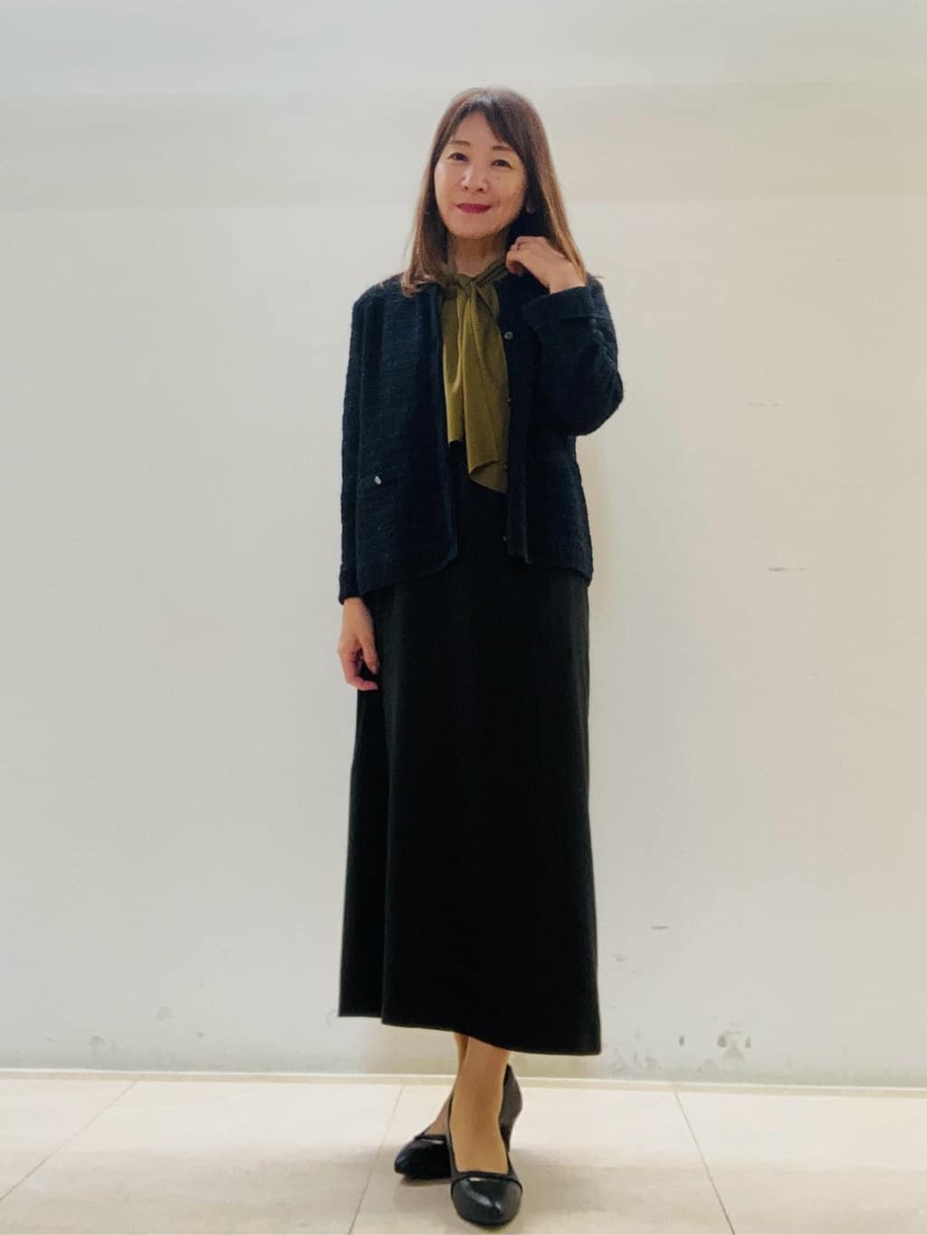 kurodaさんの「Reflect｜【すっきりシルエット】スエードライクジャンパースカ―ト」を使ったコーディネート