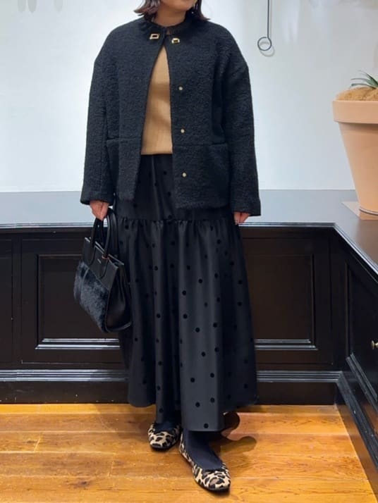 Asamiさんの「DRESSTERIOR｜フェイクファーコンビリサイクルレザートートバッグ」を使ったコーディネート