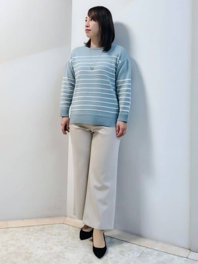 エリさんの「Reflect｜【ウエスト総ゴム／セットアップ可】フルレングスストレートパンツ」を使ったコーディネート