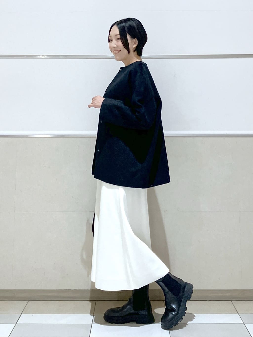 eriko さんの「Dessin｜ウール混クルーネックコート」を使ったコーディネート