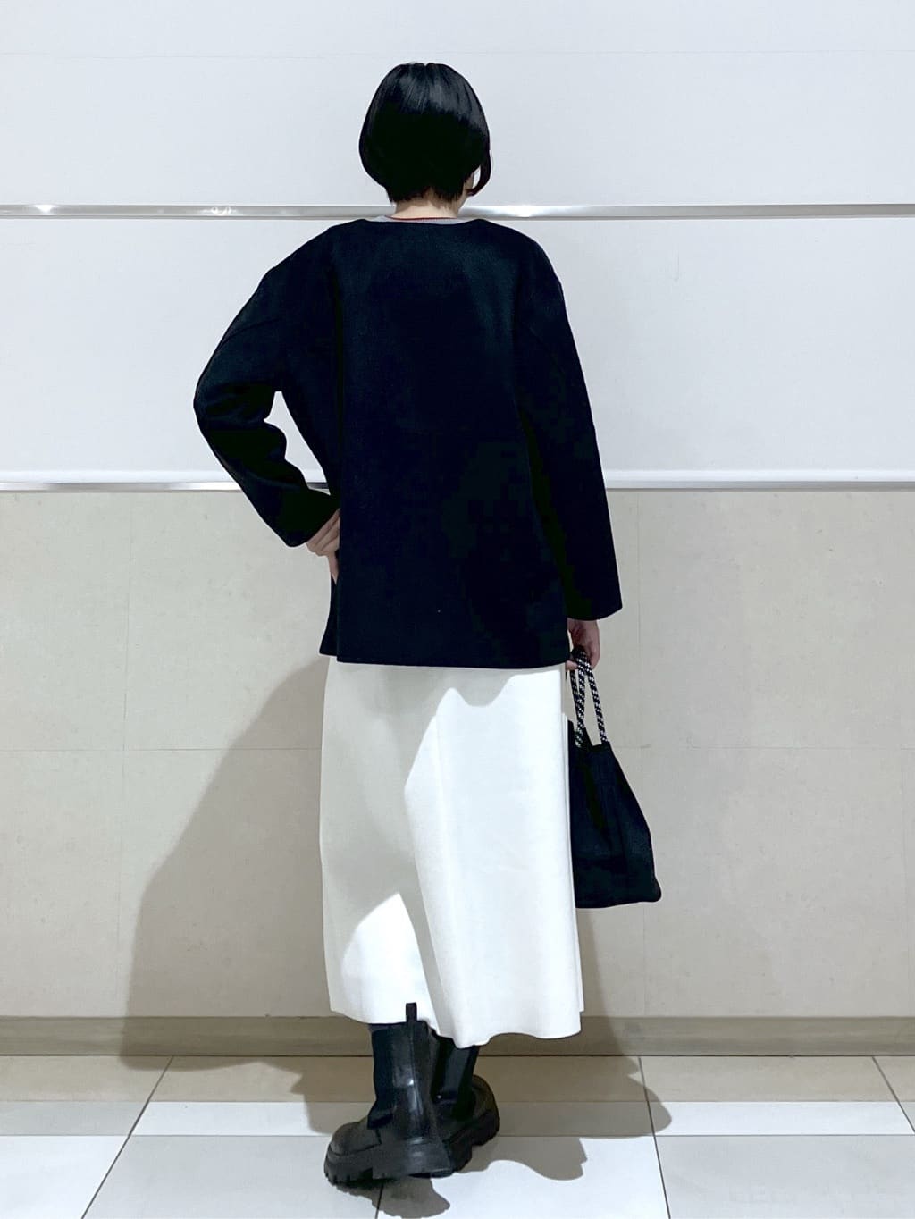 eriko さんの「Dessin｜ウール混クルーネックコート」を使ったコーディネート