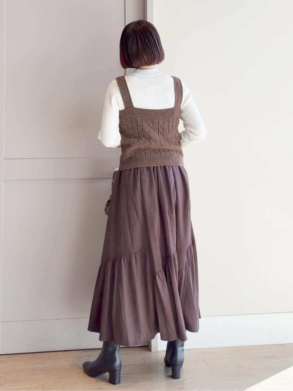 yamakoさんの「grove｜袖口配色リブニット」を使ったコーディネート