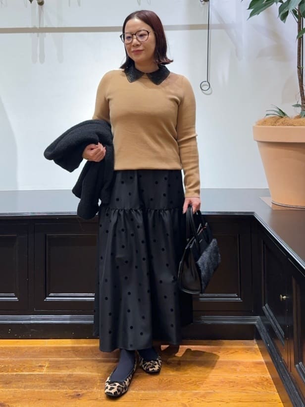 Asamiさんの「DRESSTERIOR｜フェイクファーコンビリサイクルレザートートバッグ」を使ったコーディネート