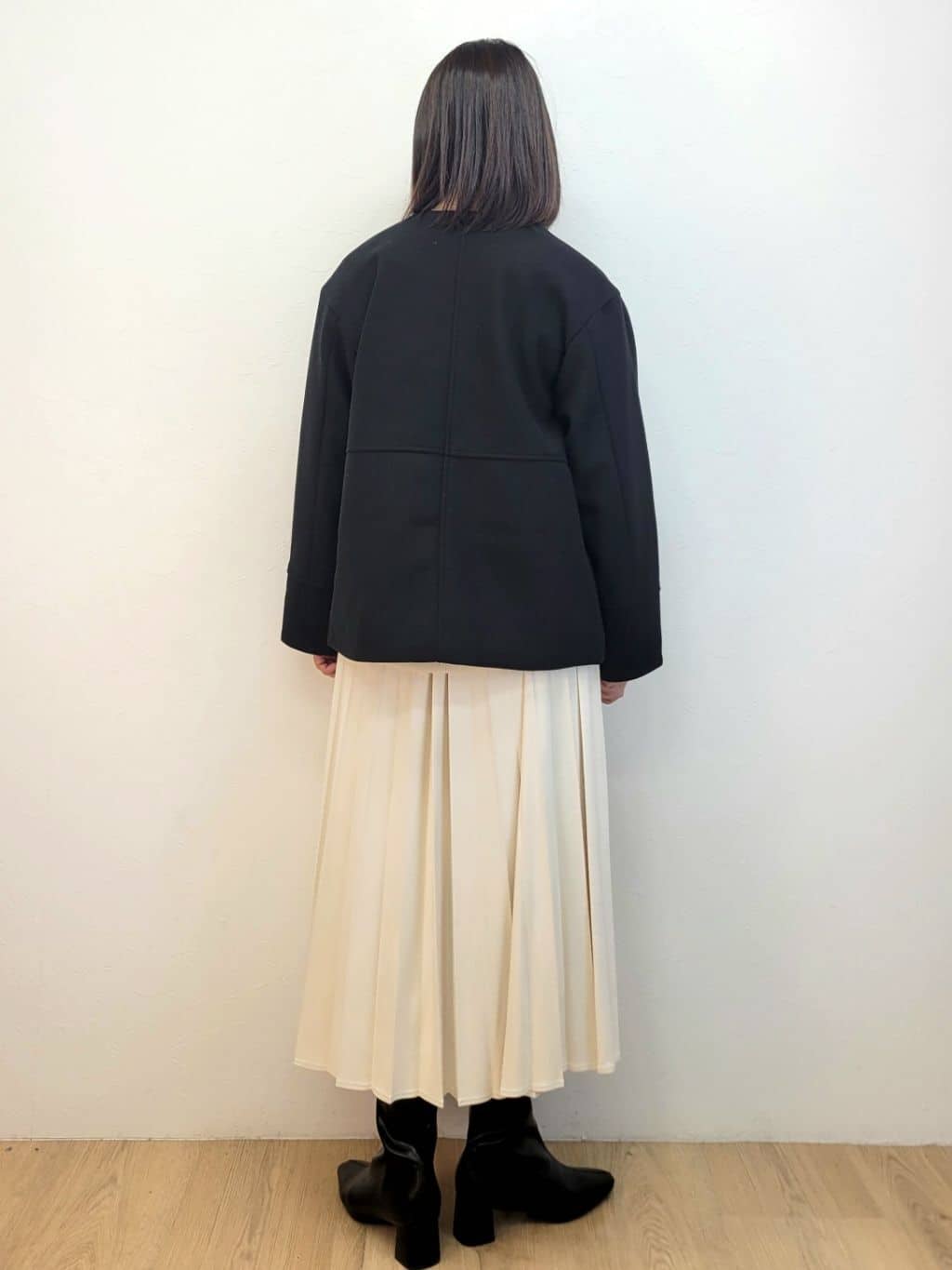 LISAさんの「OPAQUE.CLIP｜ウールライクメルトンノーカラーコート【洗濯機洗い可】」を使ったコーディネート