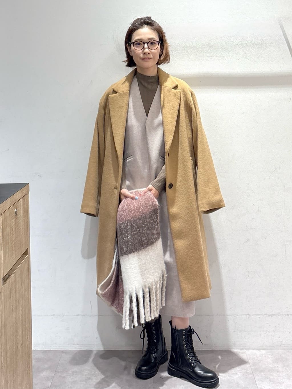 たけねぇさんの「OPAQUE.CLIP｜カシミヤブレンドウールチェスターコート」を使ったコーディネート