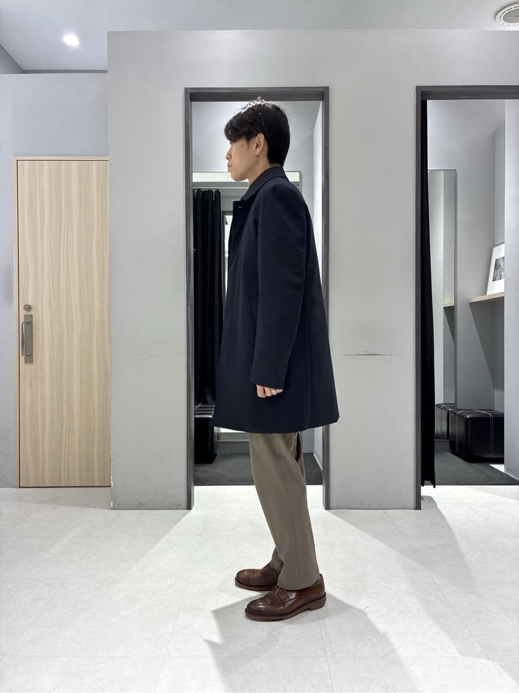 わいずみさんの「TAKEO KIKUCHI｜【ダウンライナー付き】メランジ ステンカラー コート」を使ったコーディネート