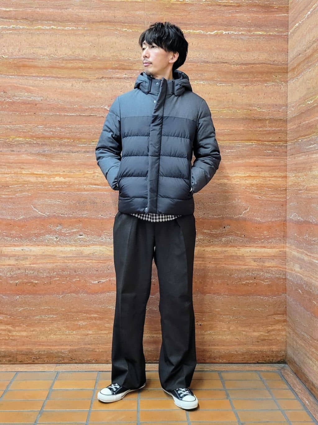 piroyaさんの「TAKEO KIKUCHI｜カラーコンビ ダウンブルゾン」を使ったコーディネート