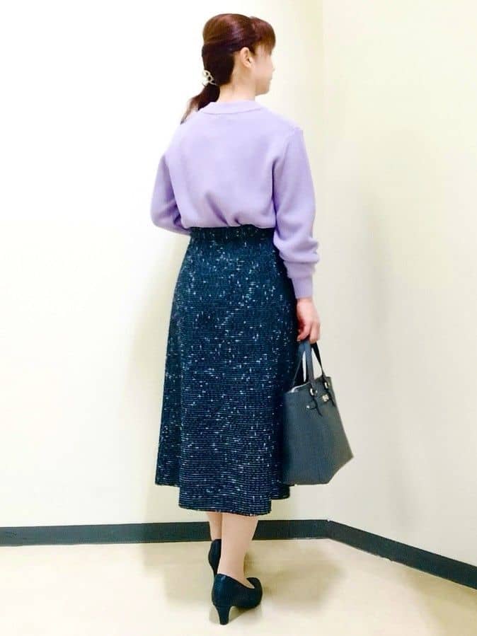 花さんの「Reflect｜【SS-4Lサイズ／衿が顔に当たらない◎】スタンドネックミドルコート」を使ったコーディネート