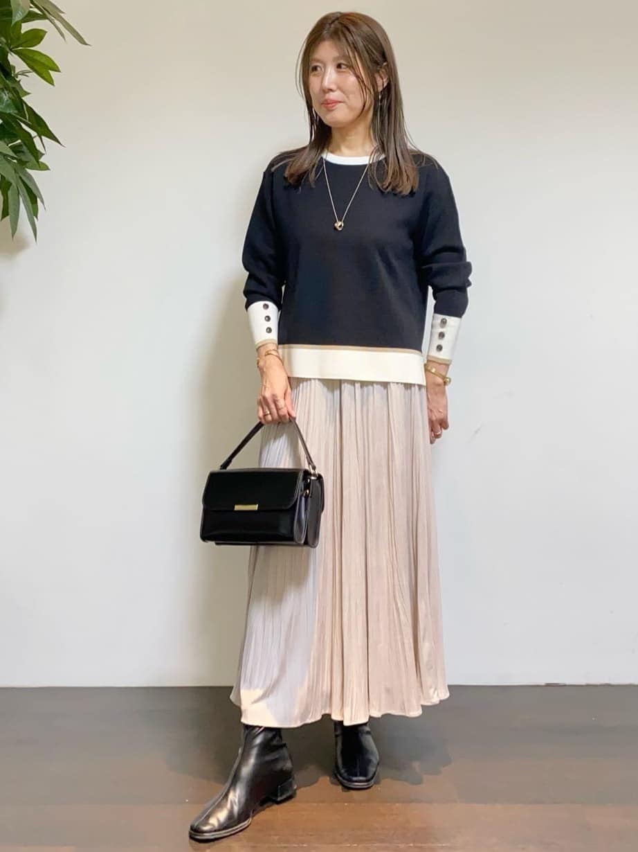 tomoさんの「UNTITLED｜【アンサンブル可/洗える】ウールミラノリブニット」を使ったコーディネート