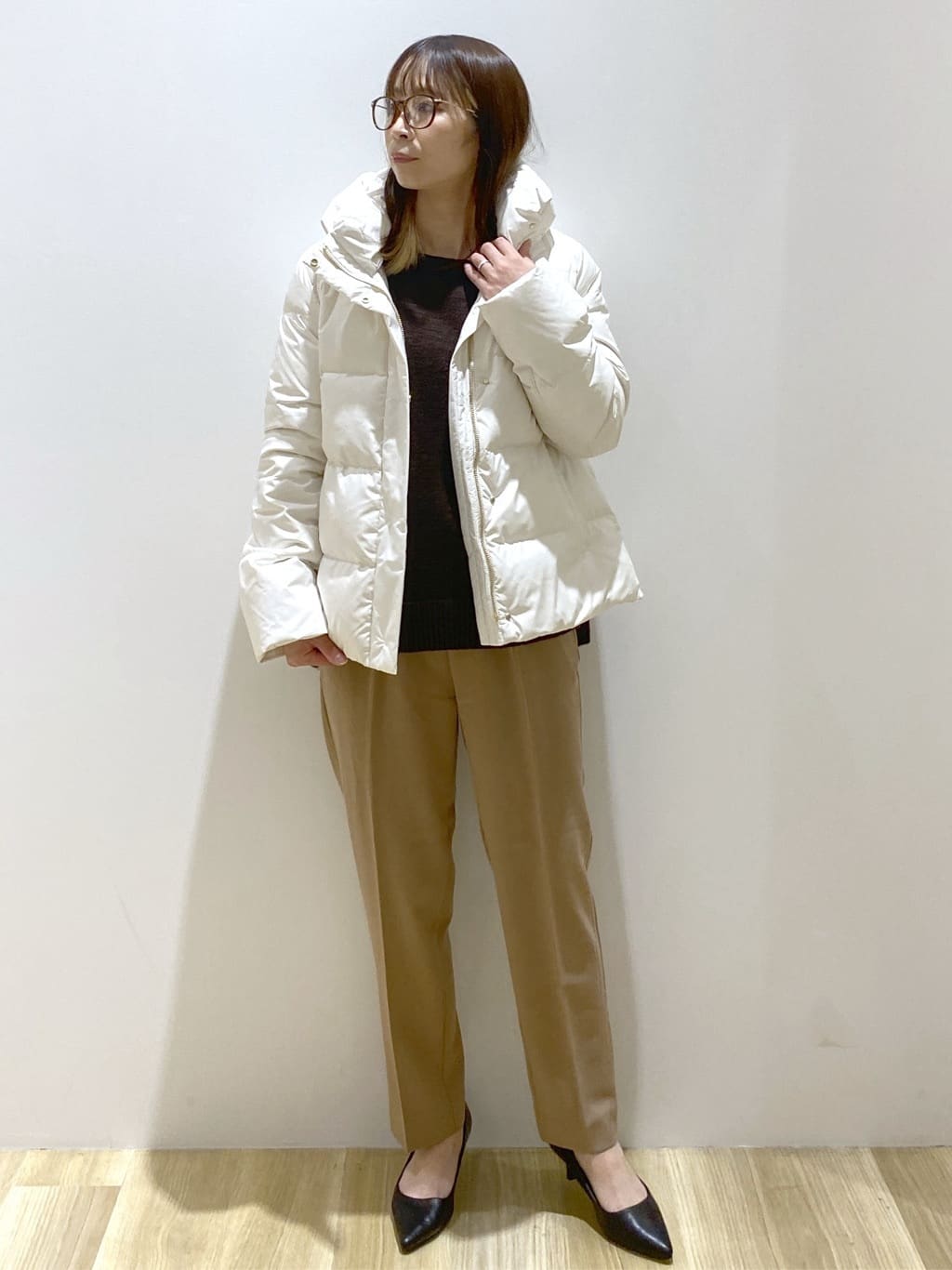 えりさんの「OPAQUE.CLIP｜リラクシークルーネックニット【洗濯機OK】」を使ったコーディネート