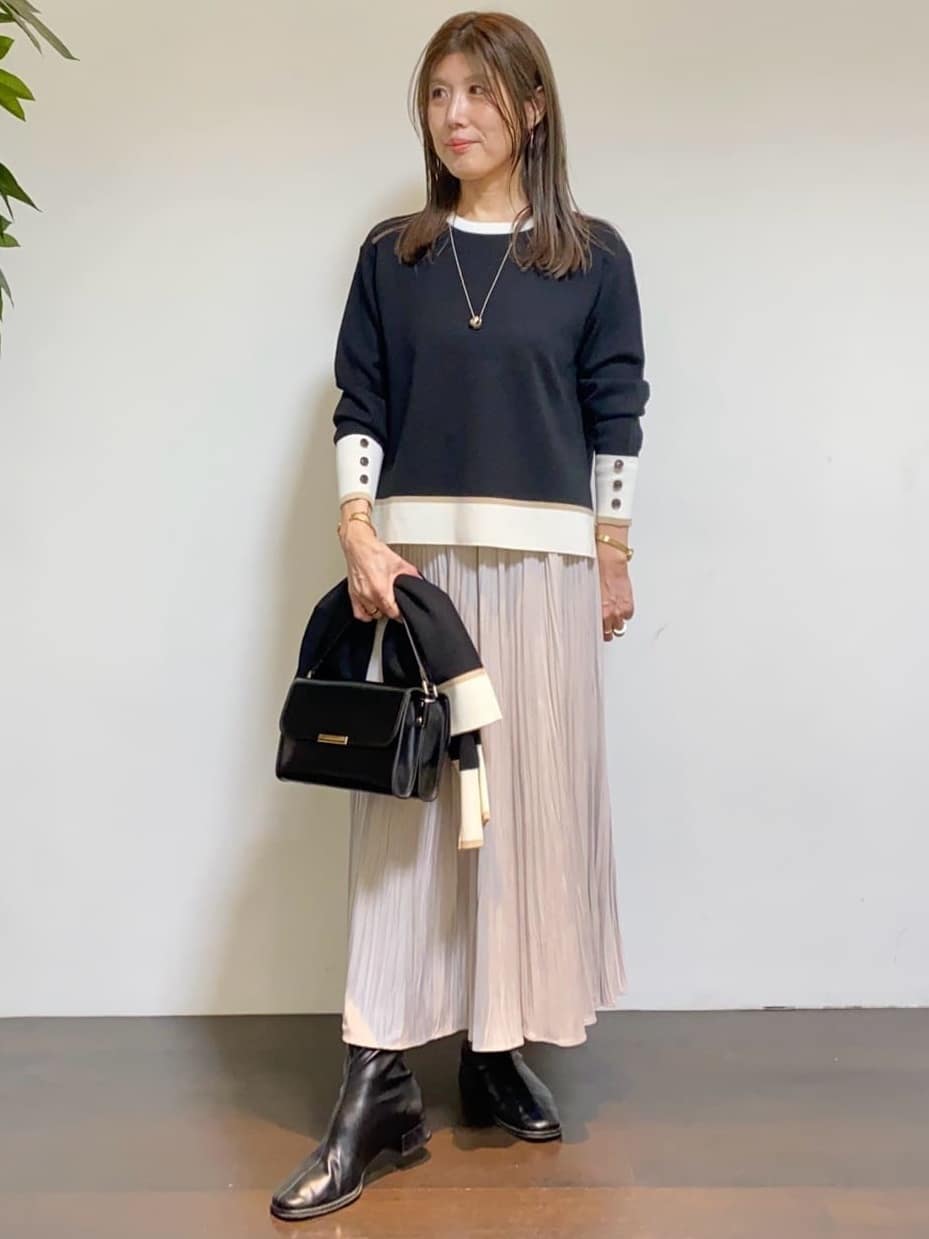 tomoさんの「UNTITLED｜【アンサンブル可/洗える】ウールミラノリブニット」を使ったコーディネート