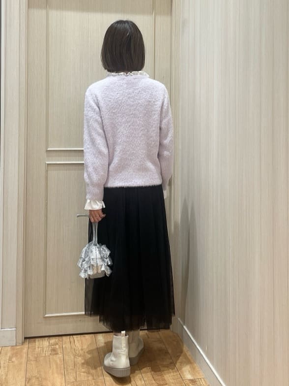 kuraさんの「SHOO･LA･RUE｜【洗濯機可】セレモニーからデイリーまで ふんわり軽やか チュールギャザースカート」を使ったコーディネート