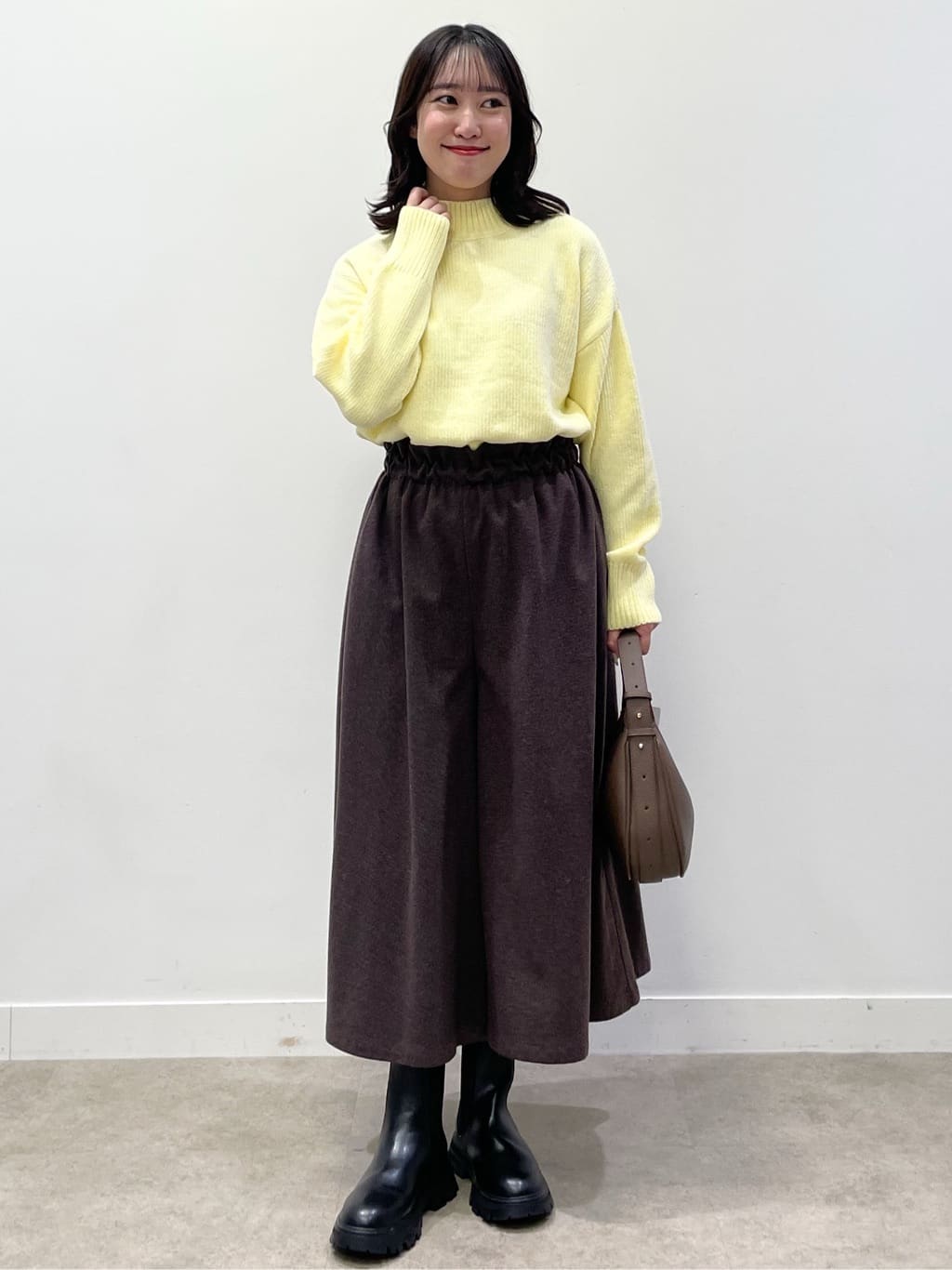 yukariさんの「Dessin｜【洗える】ハイネックベロアモールニット」を使ったコーディネート