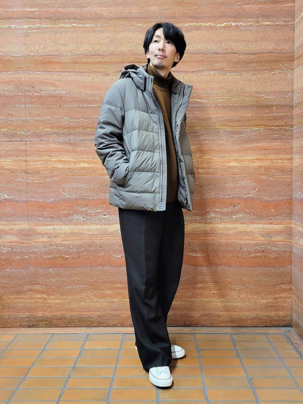 piroyaさんの「TAKEO KIKUCHI｜カラーコンビ ダウンブルゾン」を使ったコーディネート