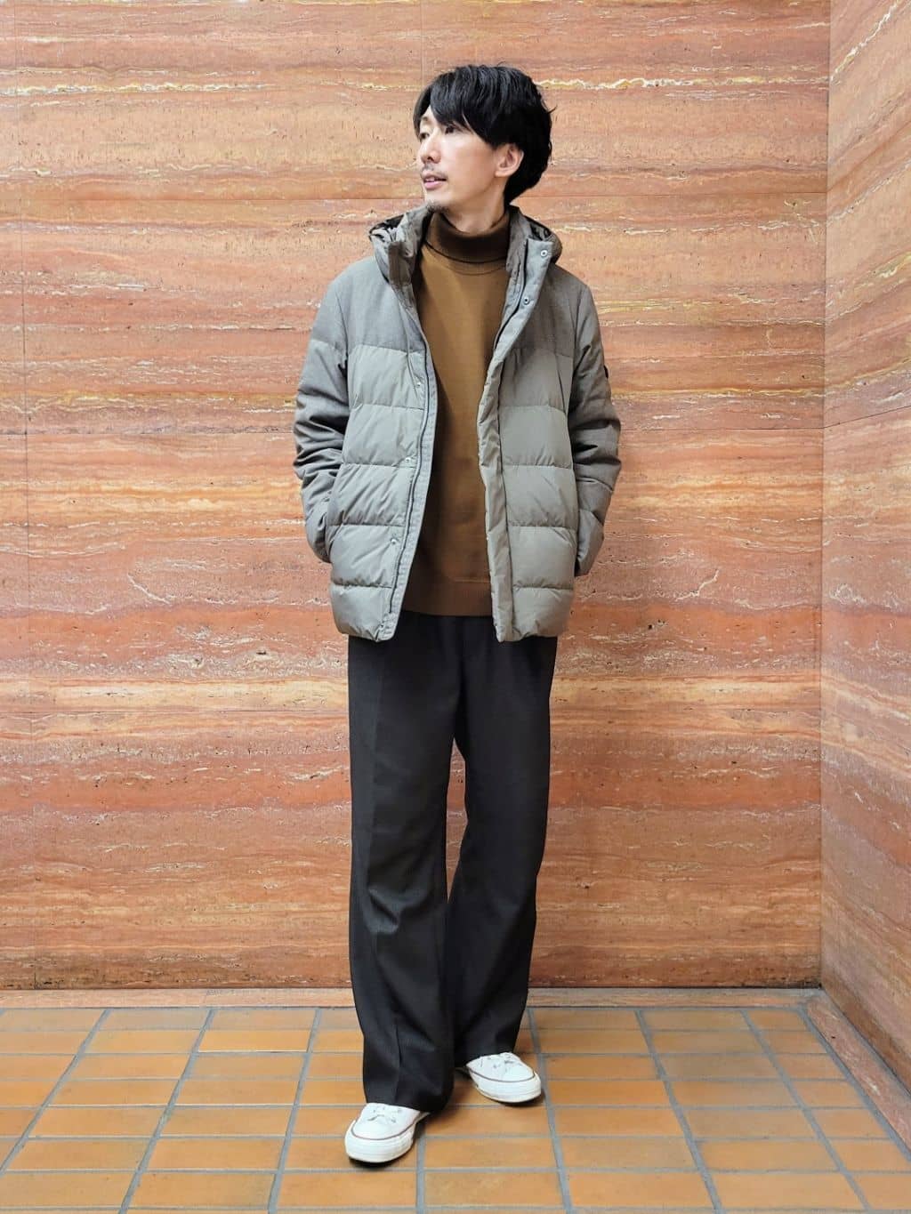 piroyaさんの「TAKEO KIKUCHI｜カラーコンビ ダウンブルゾン」を使ったコーディネート